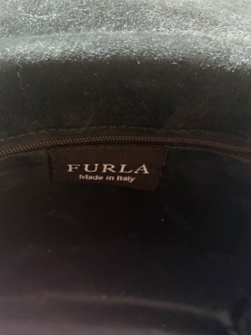 Vintage Furla Black Leather Shoulder Bag Made in Italy 90s Structured Purse - Picture 2 of 8